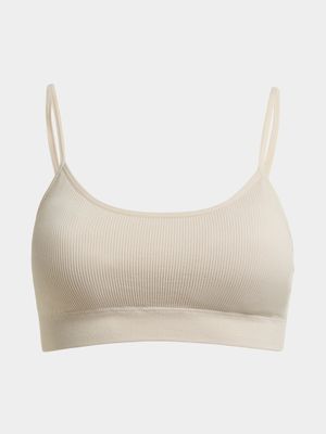 Women's Natural Ribbed Seamless Bra