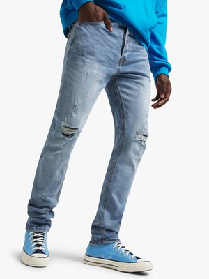 Redbat Men's Light Blue Skinny Jeans