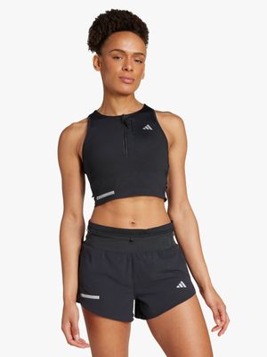 Womens adidas Ultimate HEAT.RDY Black Cropped Tank Top