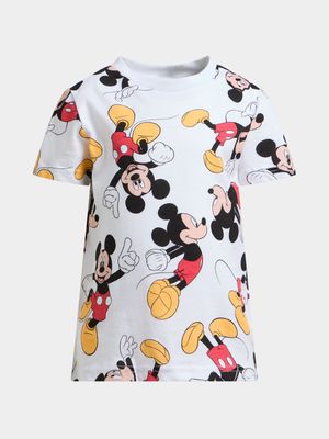 Jet Younger Boys White Mickey Mouse T-Shirt