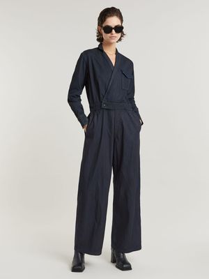 G-Star Women's Tailored Wrap Dark Blue Jumpsuit