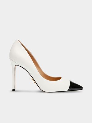 Women's Steve Madden White & Black Evelyn-C Dress Heels