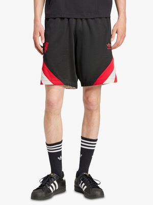 Mens adidas Manchester United Black/Red Originals Shorts