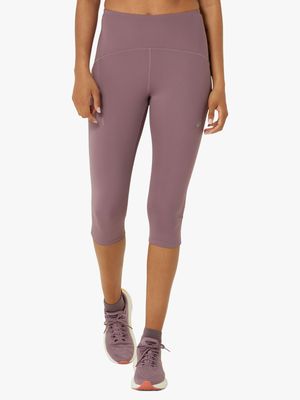 Womens Asics Road High Waist Mauve Capri Tights