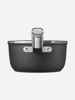 smeg saucepan w/lid black 20cm