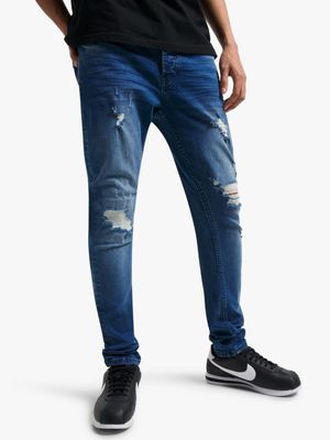 Redbat Men's Dark Blue Super Skinny Jeans