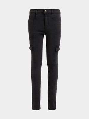 Jet Older Girls Black Cargo Pants