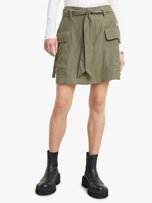 G-Star Women's Cargo Belted Green Skirt