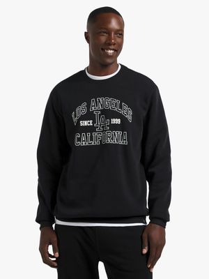 Men's Black Graphic Print Sweat Top