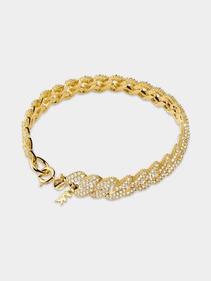 Michael Kors MK Statement Link Collection Gold Plated Sterling Silver Chain Bracelet