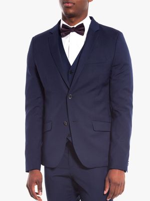 MKM NAVY/BLACK SLIM ESSENTIAL SUIT JACKET