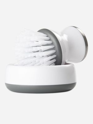 joie brush & holder white