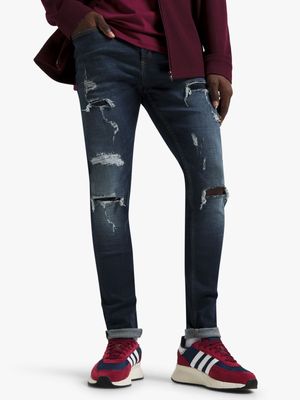 Redbat Men's Dark Blue Super Skinny Jeans