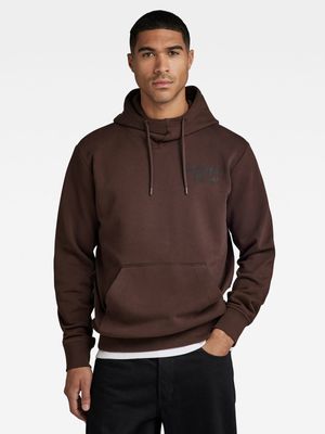 G-Star Men's Back Print Brown Hoodie