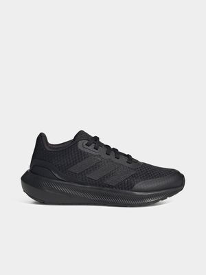 Grade School adidas Black Run Falcon 3.0 Shoes