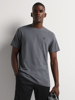 Men's Relay Jeans Plain Crewneck Dark Grey T-Shirt