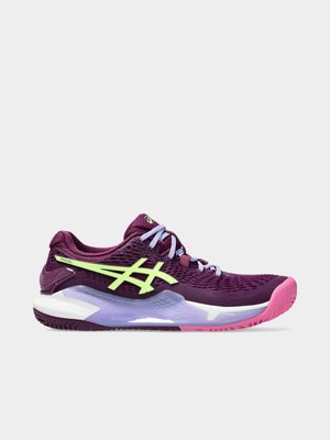 Womens Asics GEL-RESOLUTION 9 Mauve/Lime Court Shoes