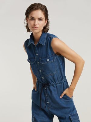 G-Star Women's Soft Utility Denim Blue Jumpsuit