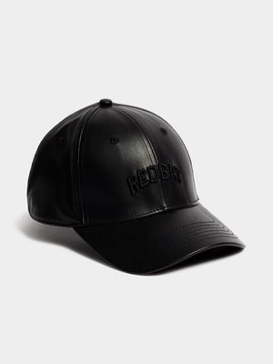 Redbat Unisex PU Black Cap