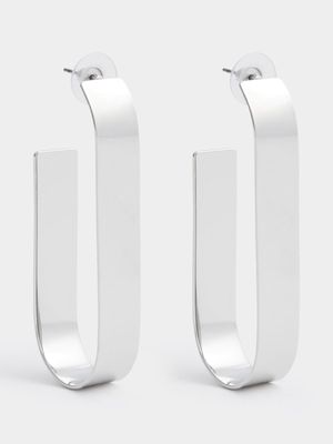 Flat Metal Linear Drop Earrings