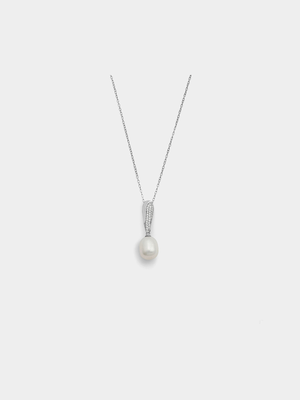 Sterling Silver Freshwater Pearl Women’s Fluid Pendant