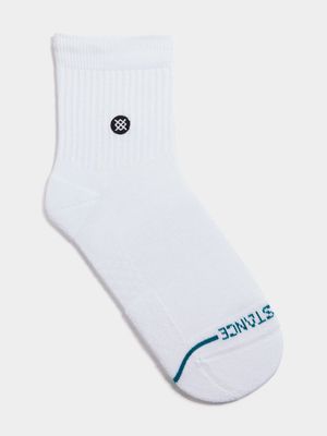 Stance Unisex Icon Quarter White Sock