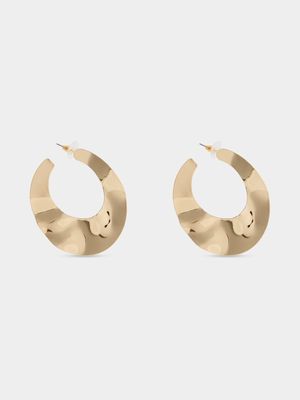 Beaten Flat Hoop Earrings