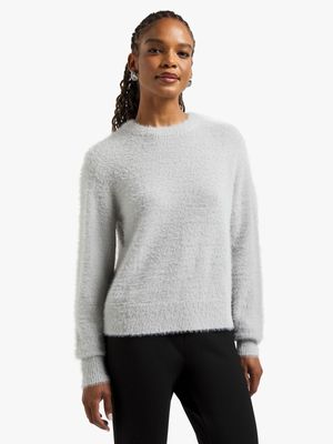 Women's Light Grey Fluffy Jersey