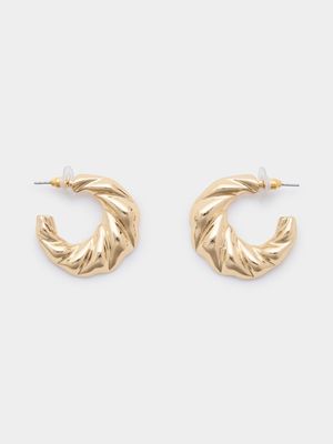 Croissant Flat Hoop Earrings