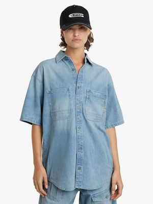 G-Star Women's Relaxed Venture Faded Blue Shirt