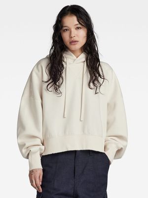 G-Star Women's Oversized Cropped Ecru Hoodie