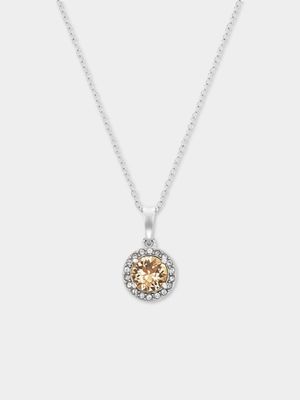 Sterling Silver Crystal Women's November Birthstone Pendant Necklace