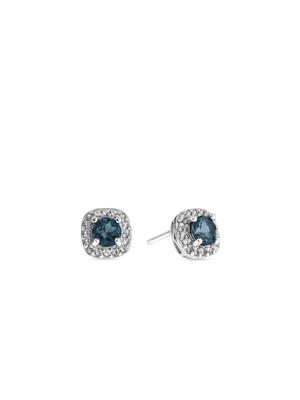 Sterling Silver Cubic Zirconia Women's December Birthstone Stud Earrings