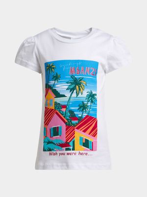 Jet Younger Girls White Mzansi T-Shirt