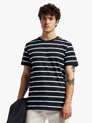 Men's Markham Horizontal Stripe Dark Navy/White T-Shirt