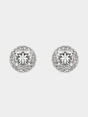 Sterling Silver Crystal Women's April Birthstone Stud Earrings