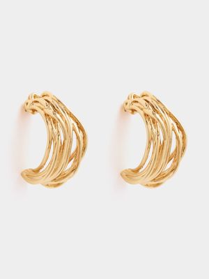 Wired Metal Hoop Earrings