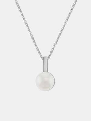 Sterling Silver Freshwater Pearl Women’s Bar Pendant