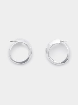 Twirl Circle Drop Hoop Earrings