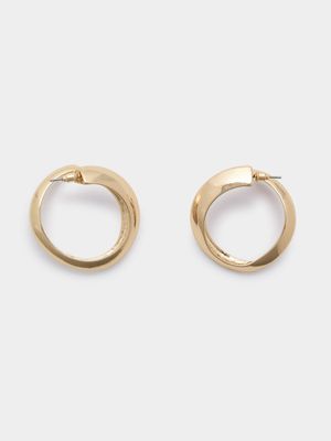 Twirl Circle Drop Hoop Earrings