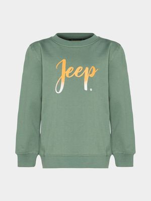 Girl's Jeep Green with Ombre Logo Pullover Sweater