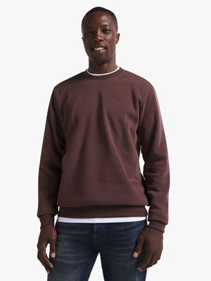 Men's Brown Basic Sweat Top