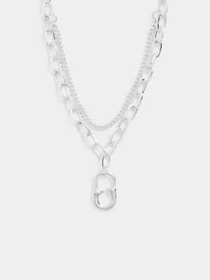 Double Chain Pendant Necklace