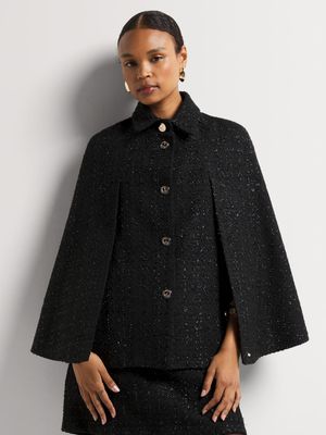 Luella Boucle Lurex Cape Coat