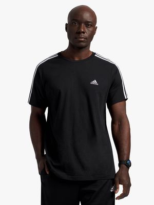 Mens adidas Essentials 3-stripes Black Top