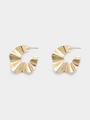 Folded Oval Hoop Earrings