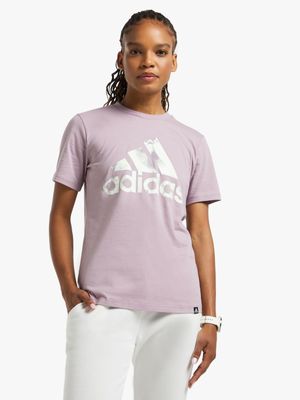 Womens adidas All Over Print Mauve Tee