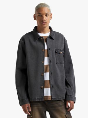 Men's Grey Denim Shacket