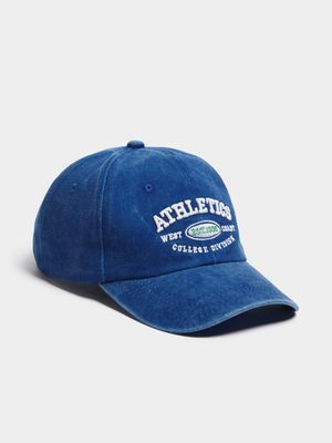 Women's Blue Washed Althletics Peak Cap