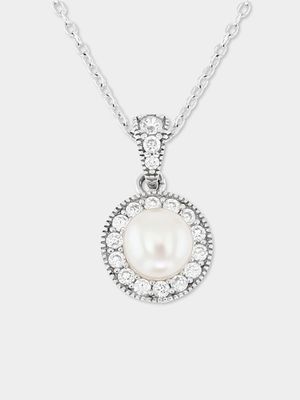 Sterling Silver Vintage-Inspired Pearl Pendant